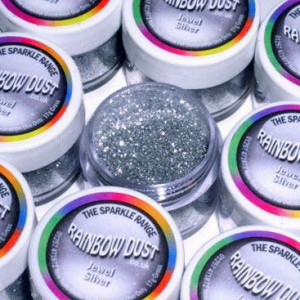 Glitters Argento. RD Sparkles Decorativi Jewel Silver. Rainbow Dust