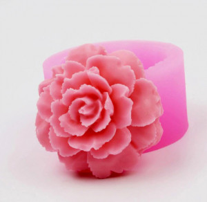 Grande Rosa decorata. Stampo in silicone anche per Candele