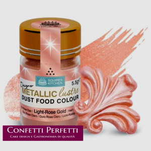 Oro Rosa con effetti Metallici molto Luminosi e Scintillanti. Colorante Lipo in polvere. Squires Kitchen