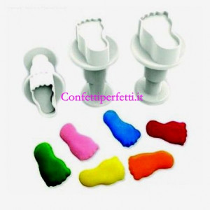 Piedini Neonato. Set 3 mini stampi ad espulsione. Dekofee