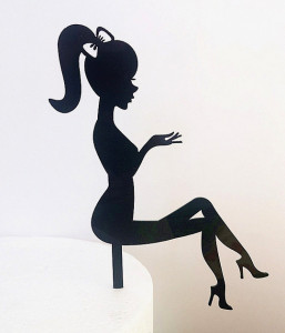 Ragazza Sexy. Sagoma Nera. Cake Topper