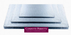 Rettangolare. 13 mm. Cake Board in varie misure. Vassoio Argento per Torte