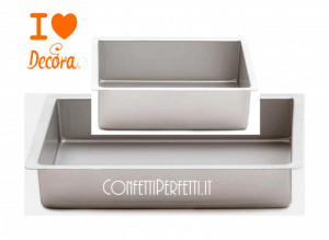 Teglia Professionale Rettangolare 30 x 40 e 20 x 30 cm h.10 cm. Tortiera In Alluminio anodizzato. Decora