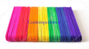 50 Stecche Gelato h. 11 cm. Colorate in Legno.