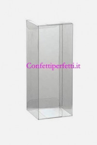 80x80x180 mm. Set di 12 Scatole rettangolari in PVC trasparenti