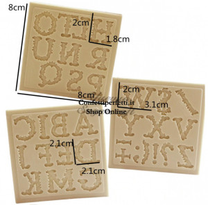 Alfabeto Lettere Decorate. Stampo in silicone