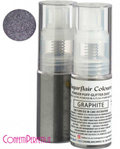 Argento Grafite. Colorante Spray in polvere. Pump Spray Glitter. Sugarflair