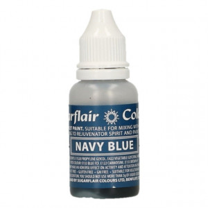 Blu Navy. Vernice a Gocce. Per Panna Creme Burro e Pasta di Zucchero. 14 ml. Sugarflair