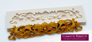 Bordo decorativo Barocco Vintage di 13.5 cm. Stampo in silicone