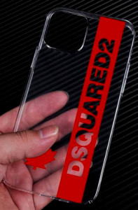 Dsquared2. Cover Trasparente Grande foglia Acero Rossa in silicone per IPhone 12 - 1 3 e X or XS