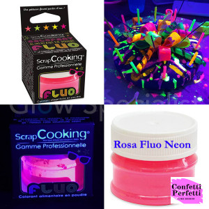 Effetto NEON. Fluo Scrapcooking. Coloranti alimentari in polvere rosa
