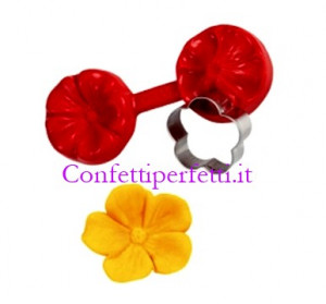 Fiore. Venatore in silicone + Cutter in metallo per il cake design