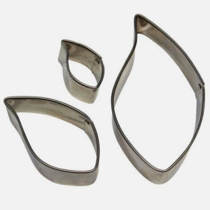 Foglia Universale. Set di 3 grandi Cutter Stampi in metallo. PME