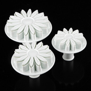 Girasole Margherite Gerbera. Set 3 Stampi espulsione di varie dimensioni Tagliapasta.