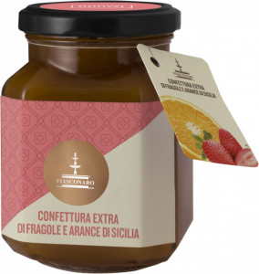 Marmellata di Fragola e Arancia di Sicilia. 360 gr. Fiasconaro