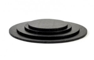 Nero. Cake Board Tondo da 25 a 50 cm. Vassoio da 13 mm per Torte