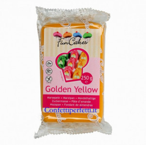 Oro.Pasta di zucchero FunCakes. 250 gr. Senza Glutine e Kosher