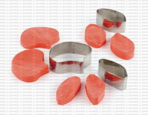 Petali Orchidea. 6 Venatori in silicone + Cutter in metallo