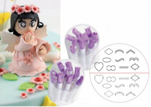 Set di 10 Pinzette Crimpers per decorare la pasta di zucchero.