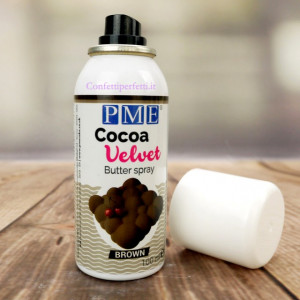 Spray Marrone effetto Velluto. Cocoa Velvet Butter. PME