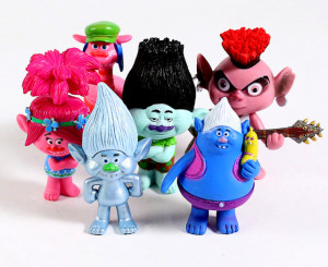 Trolls. Set di 6 figure in PVC