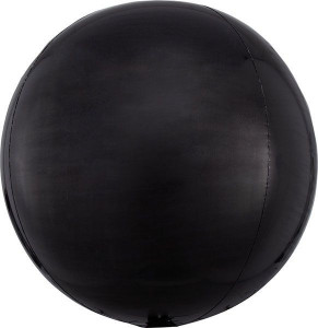 3D. Grande Palloncino Tondo Sfera Nero. Metalfoil di 24 cm. Gonfiabile a Elio