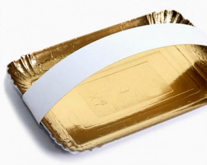 5 Strisce di Cartone Oro e Bianche per Vassoi