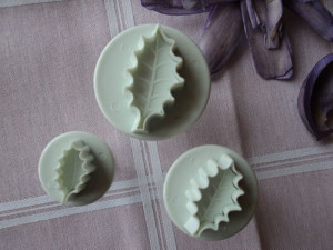Agrifoglio Foglie grandi. Set 3 Stampi espulsione Tagliapasta di varie misure.