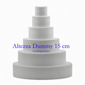 Altezza 15 cm. Basi in polistirolo Dummy Tondo. Da diametro 15 fino a 60 cm