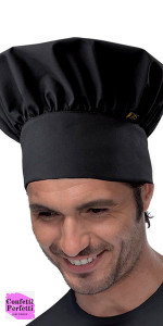 Cappello Nero da Cuoco per Uomo o Donna In Taglia Unica