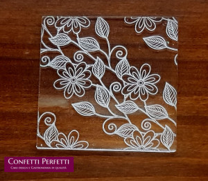 Fiori Margherite e Foglie. Stampo in Rilievo di 10 x 10 cm F-P2