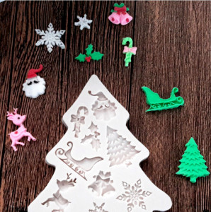 Grande Albero di Natale con 9 forme. Christmas Tree Snow Silicone Mold. Stampo silicone
