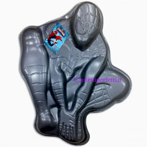 Grande Stampo Tortiera in metallo Spiderman Uomo Ragno 3D.