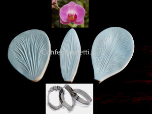 Orchidea. 3 Venatori in silicone + 3 Cutter in metallo