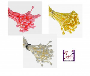 Pistilli per fiori Modecor Giallo Rosa e Bianco 72 pz.