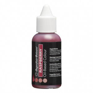 Rosso Lampone. RASPBERRY. Colorante a base Olio per Cioccolato, Crema al burro, Pasta di Zucchero e Panna. 30 ml. Sugarflair