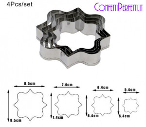 Set di 4 grandi Cornici decorative in metallo. 1/A. Stampo Cutter Tagliapasta Cornice
