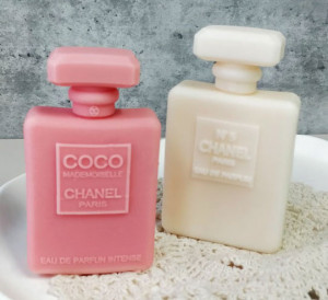 Stampo Profumo Logo Griffe Cocò e n° 5 CH in silicone di 11 cm. Per Cioccolato Pasta di Zucchero Saponi Candele Porcellana ecc.