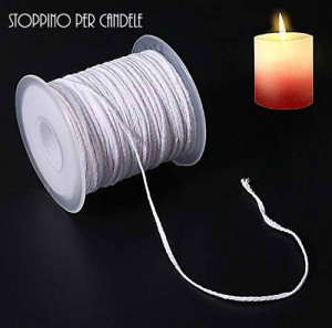 Stoppino in Bobina di 61 metri. Cotone intrecciato Wick di 24 wire. Strumento per Candele