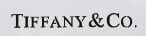 Tiffany & Co. Scritta. Stencil di 17 x 8.5 cm. Griffe Moda Fashion
