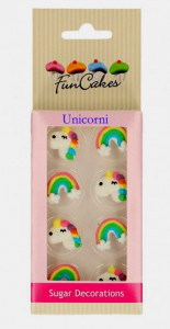 Unicorno e Arcobaleno. 8 decorazioni di zucchero. FunCakes