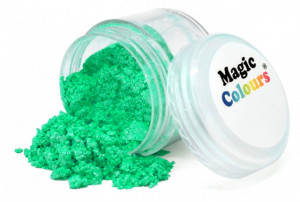 Verde con effetti Metallici molto Luminosi e Scintillanti. Colorante Lipo in polvere. Sparkle Lustre Magic Colour
