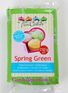 Verde Primavera. Spring Green. Pasta di zucchero FunCakes. 250 gr. Senza Glutine e Kosher