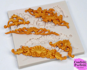 Vintage Barocco. 5 Fantastiche decorazioni. Stampo in silicone