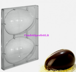 13 x 20,5 cm. Grande Uovo di Pasqua di Cioccolato. Doppio stampo in policarbonato rigido