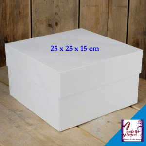 25.4 x 25.4 x h 15.2 cm. Scatola per AlimentI bianca