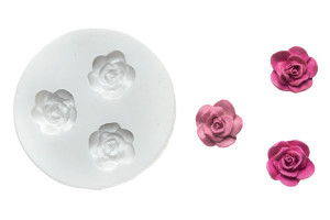 3 piccole Rose 1.6 cm. Stampo in silicone