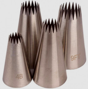 Beccuccio 9FT 7FT 5FT e 4B. Set di 4 Beccucci Extra Large. Large Icing Piping Nozzles For Decorating Cake