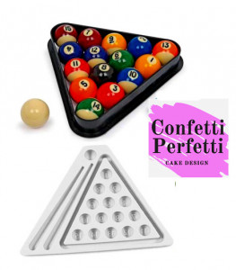 Biliardo con Triangolo Palle numerate. Grande Stampo in silicone