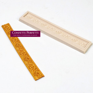 Bordo Cornice lungo decorato Barocca Vintage motivo Floreale. Silicone Mold Flower Frame Lace. Stampo in silicone